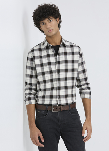 Men Black Oxford Check Full Sleeve Shirt