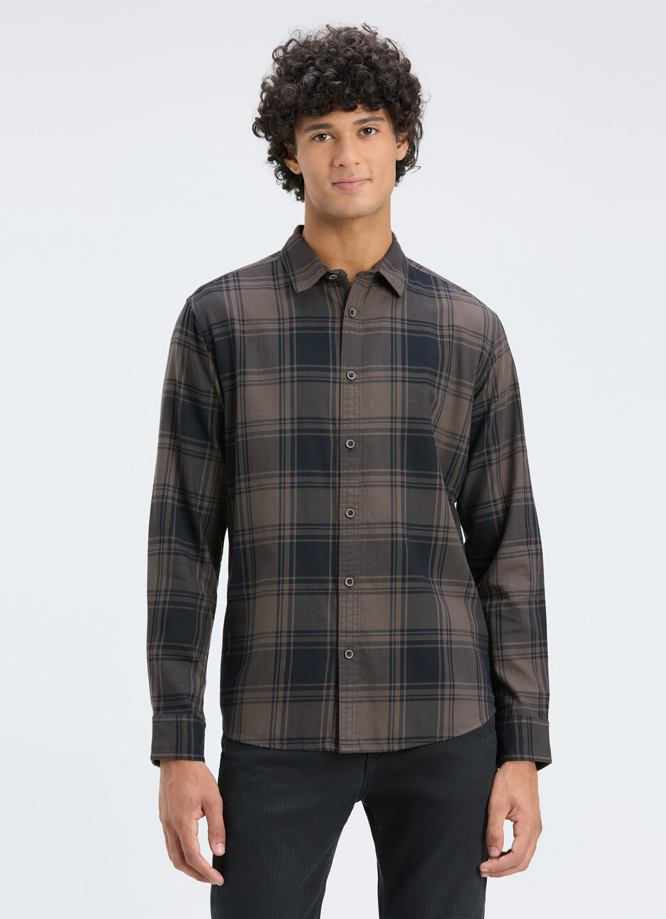 Men Black Blotch Check Full Sleeve Shirt, , large image number 1