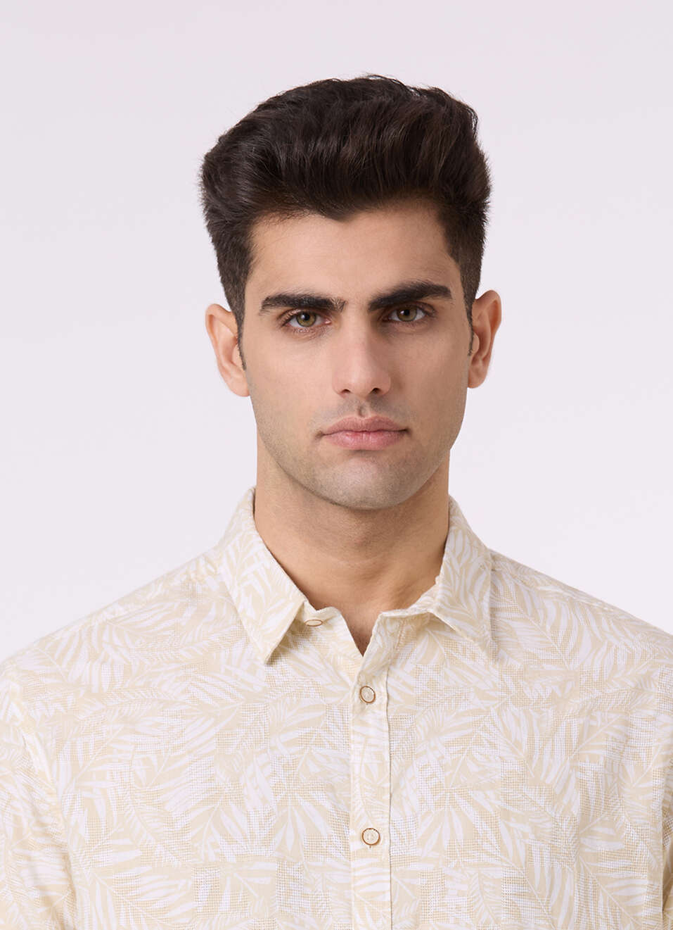 Men Beige Botanical Print Full Sleeve Shirt, , large image number 4