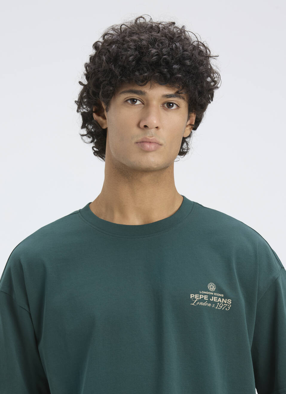 Men Green Back Print Short Sleeve Oversized T-shirt, , large image number 4