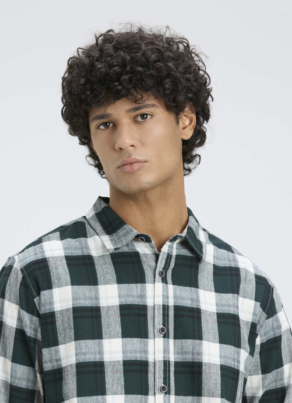 Men Green & White Large Check Full Sleeve Shirt, , large image number 4