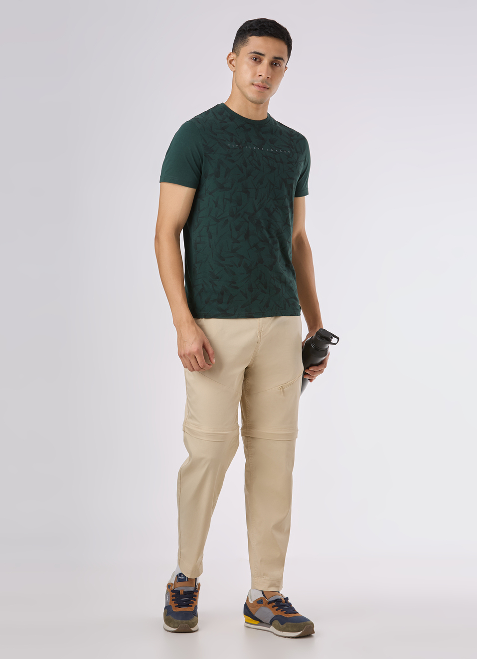 Men Green Abstract Print Short Sleeve  T-shirt, , large image number 5