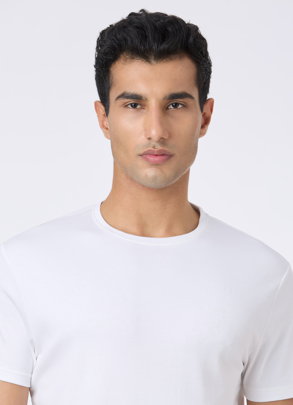 Men White Supima Cotton Slim Short Sleeve T-shirt, , large image number 4