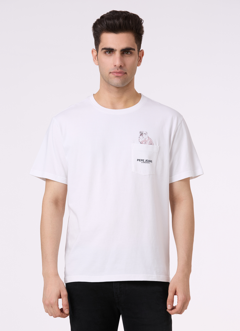 Men White Graphic Print Relaxed Fit Short Sleeve T-shirt, , large image number 1