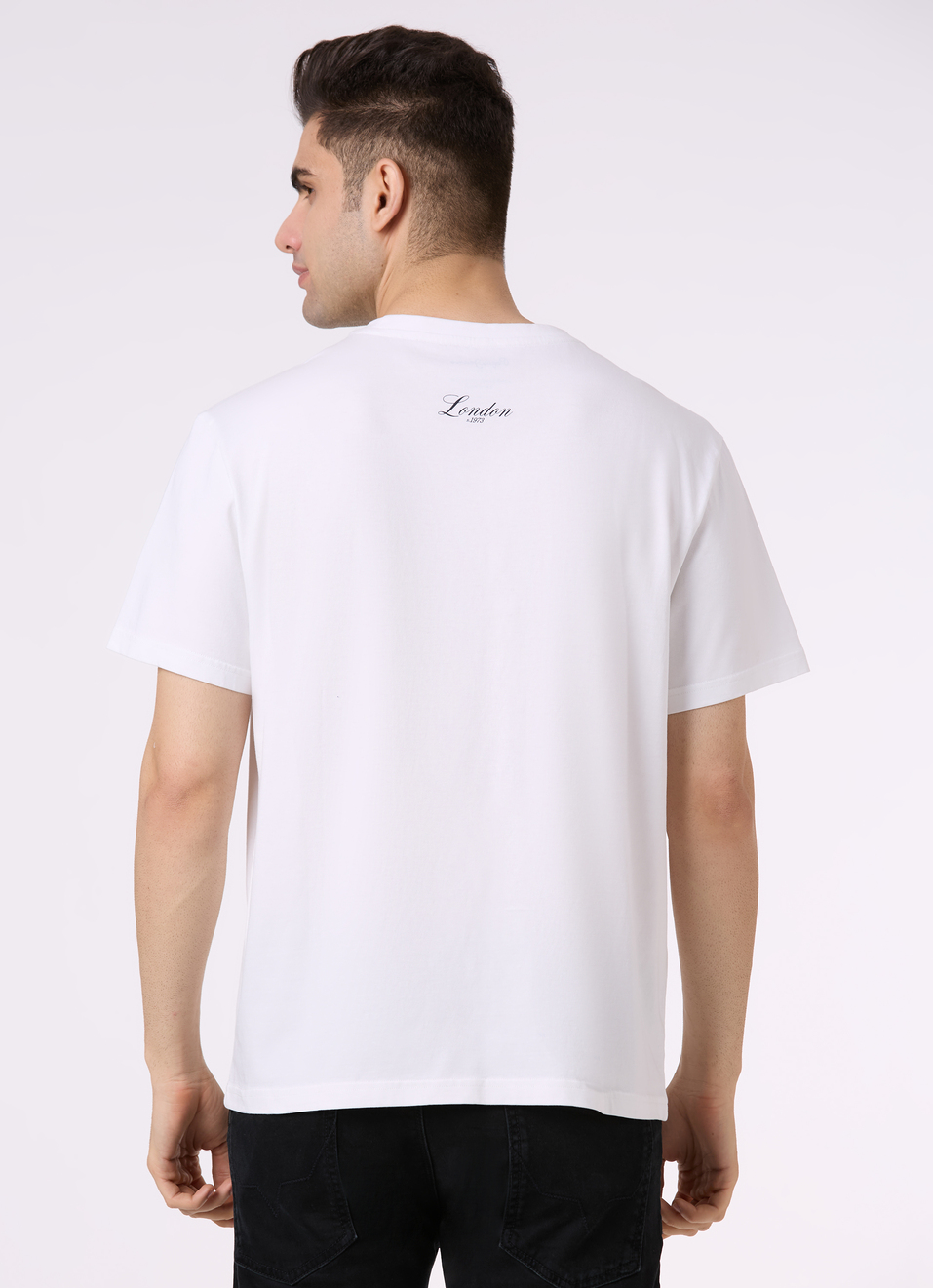 Men White Graphic Print Relaxed Fit Short Sleeve T-shirt, , large image number 2