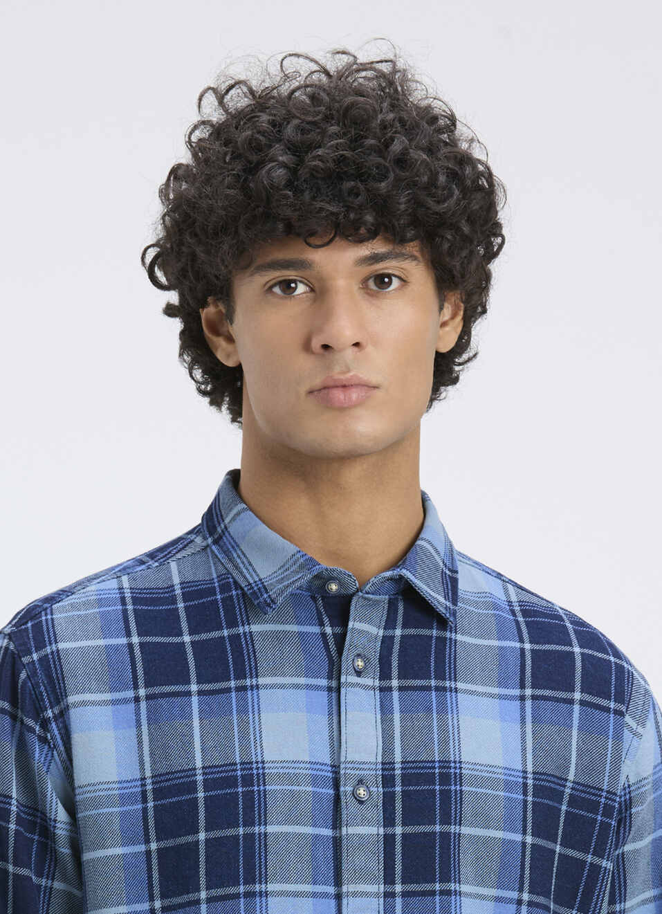 Men Indigo Check Full Sleeve Shirt, , large image number 4