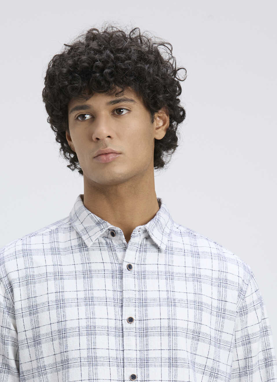 Men White Yarn-dyed Check Full Sleeve Shirt, , large image number 4
