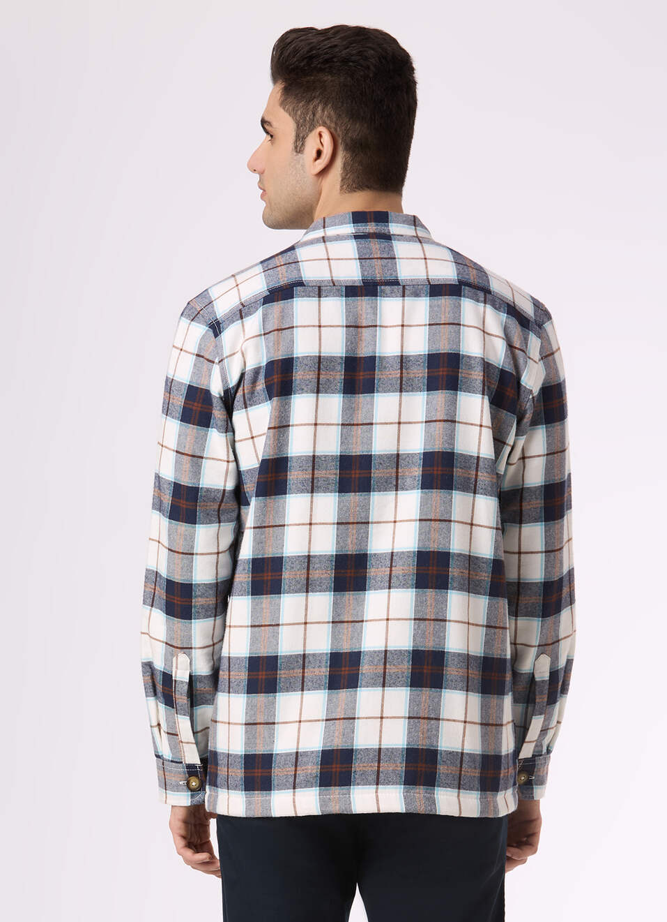 Men White Oversized Check Full Sleeve Shirt, , large image number 2