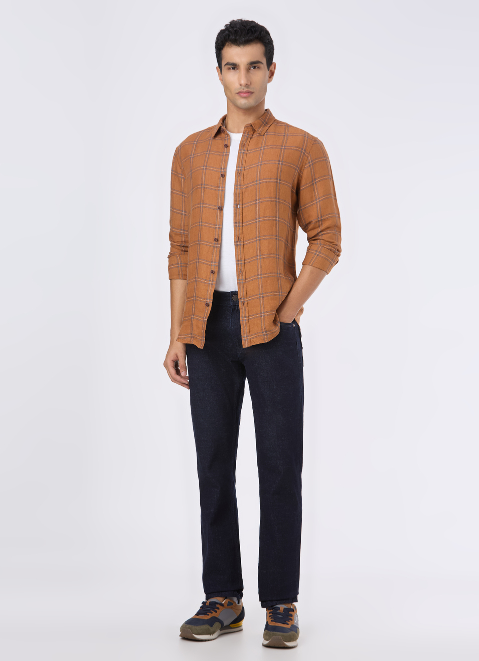 Men Brown Check Full Sleeve Shirt, , large image number 5