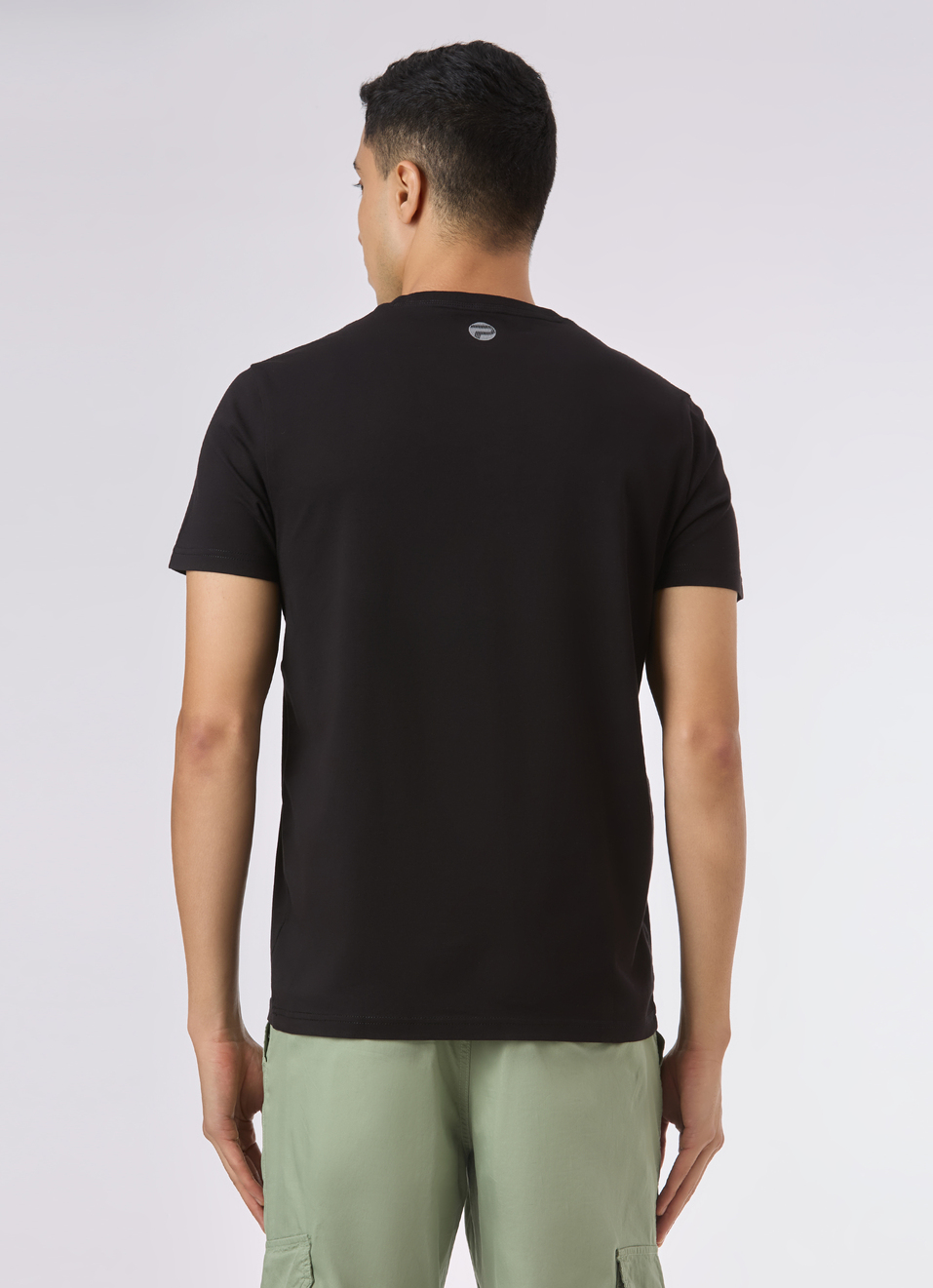 Men Black Abstract Print Short Sleeve  T-shirt, , large image number 2