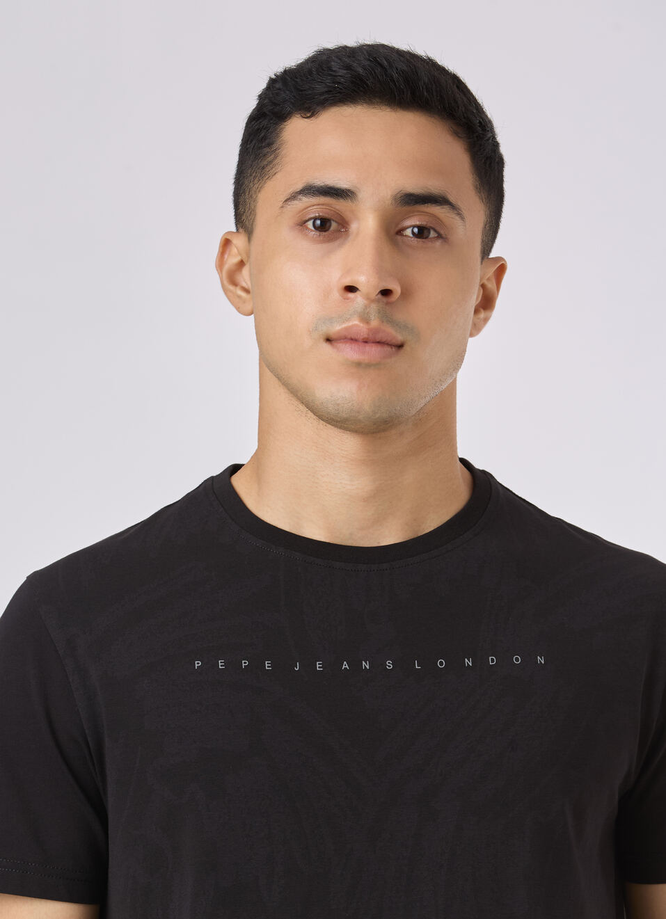 Men Black Abstract Print Short Sleeve  T-shirt, , large image number 4