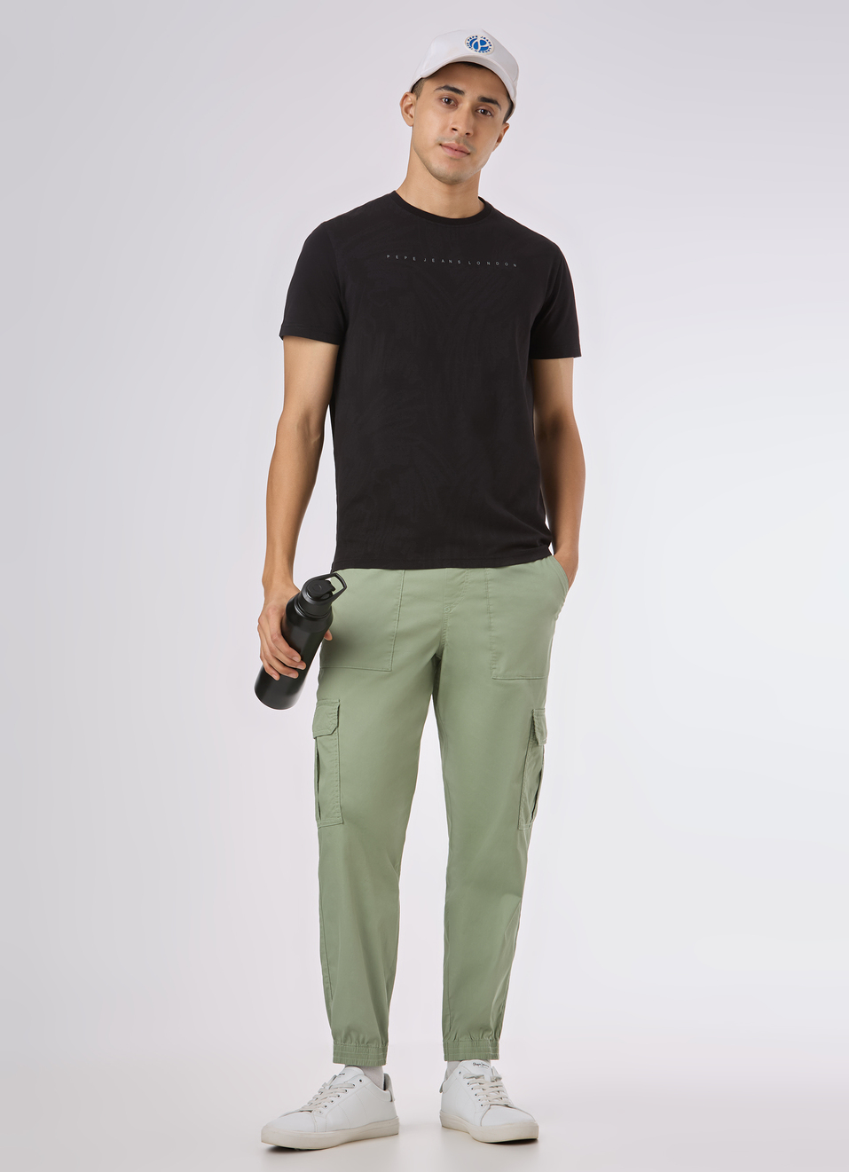 Men Black Abstract Print Short Sleeve  T-shirt, , large image number 5