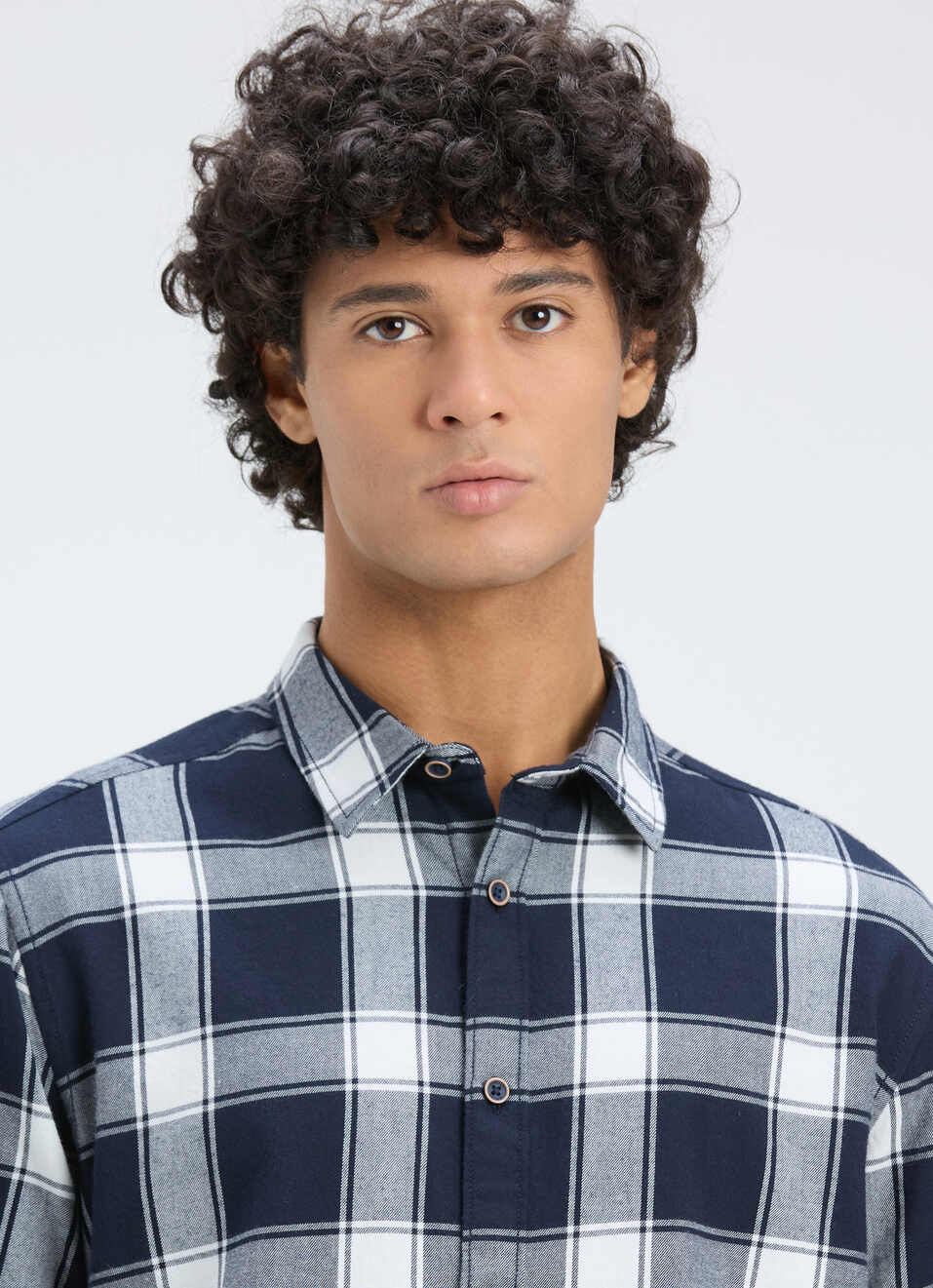 Men Navy Check Full Sleeve Shirt, , large image number 4