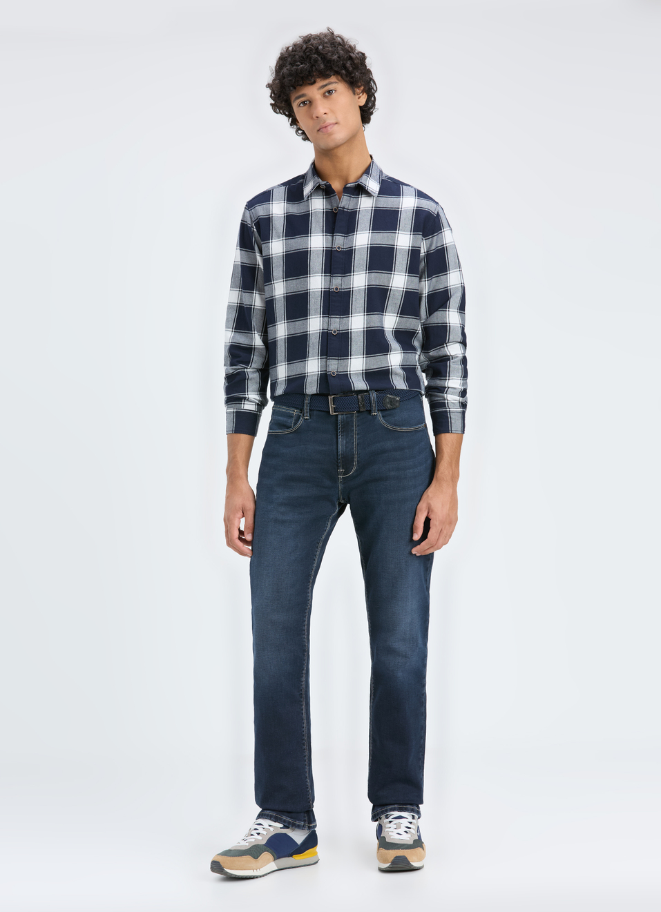 Men Navy Check Full Sleeve Shirt, , large image number 5