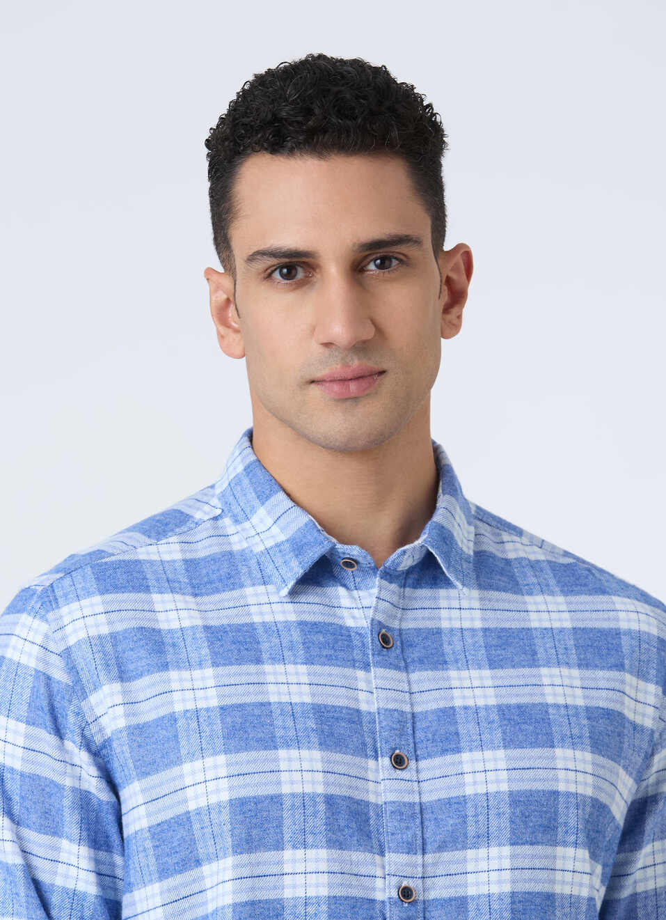 Men Blue Check Full Sleeve Shirt, , large image number 4