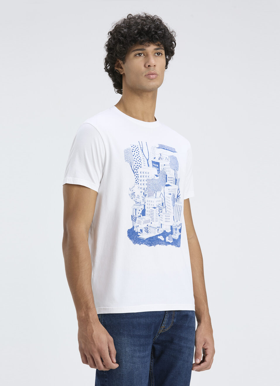 Men White Graphic Print Short Sleeve  T-shirt, , large image number 3