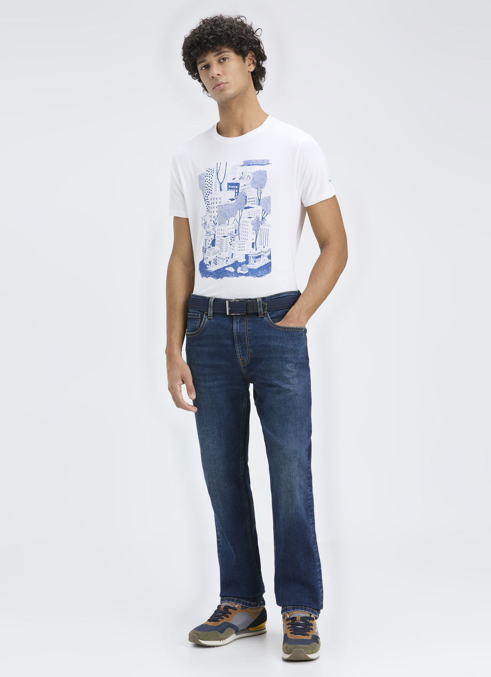 Men White Graphic Print Short Sleeve  T-shirt, , large image number 5