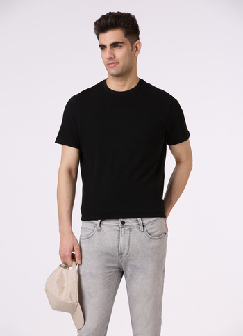 Men Black Ottoman Stripe Short Sleeve T-shirt