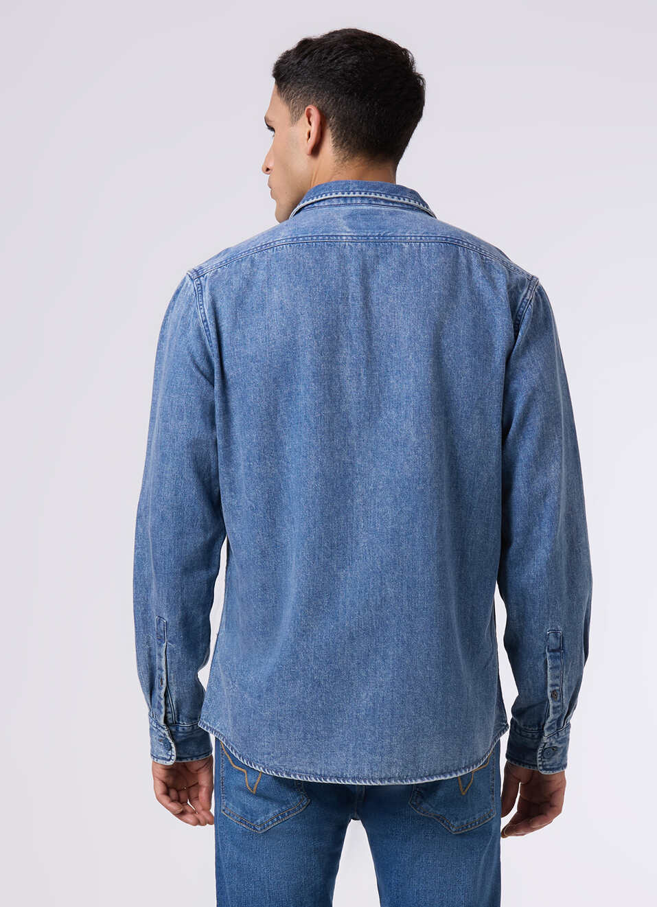 Men Blue Regular Fit Full Sleeve Denim Shirt, , large image number 2