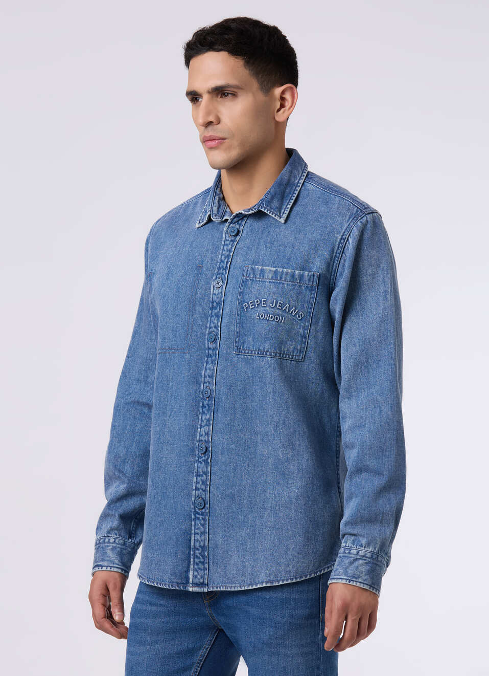 Men Blue Regular Fit Full Sleeve Denim Shirt, , large image number 3
