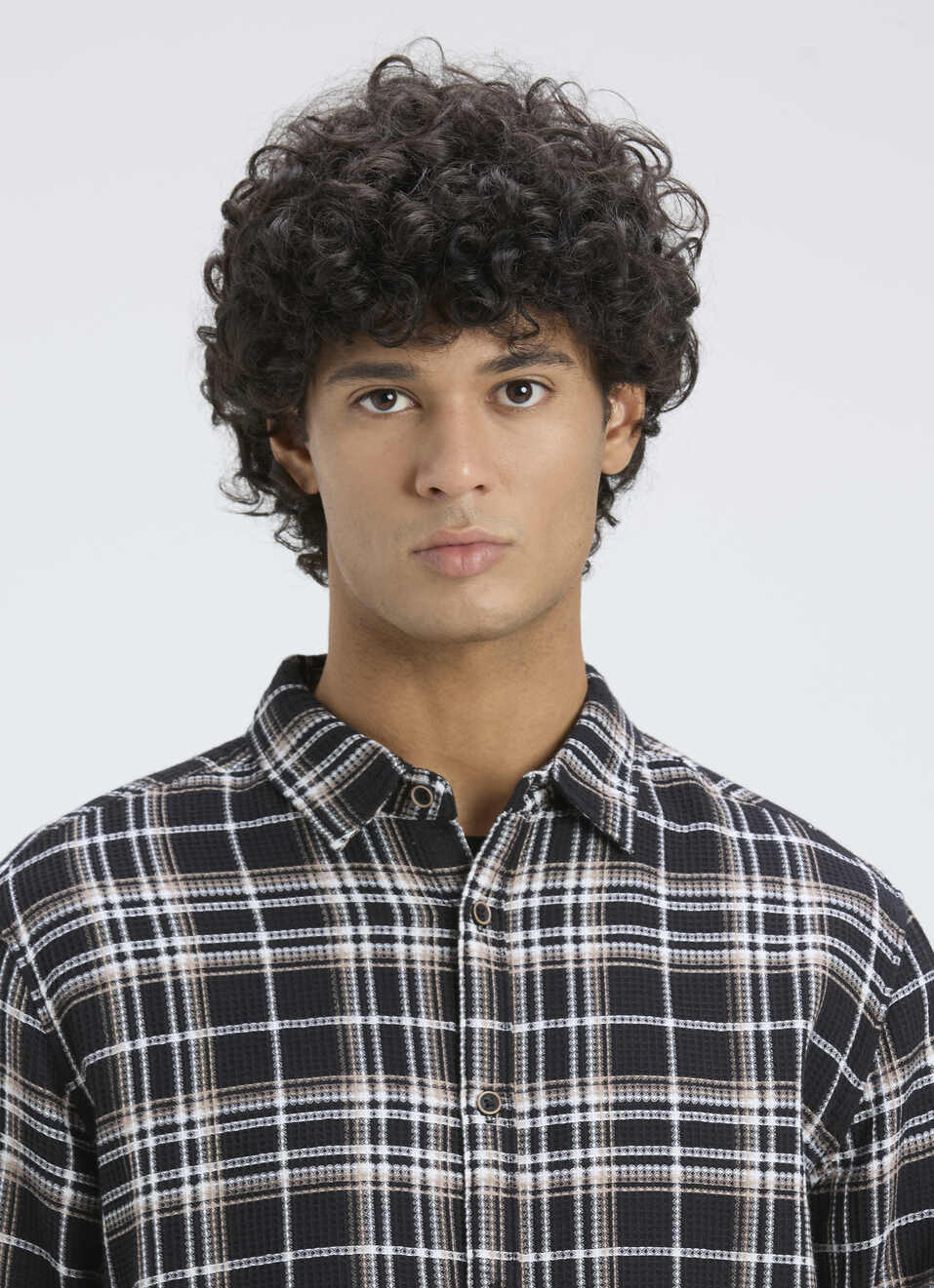 Men Black & White Flannel Check Full Sleeve Shirt, , large image number 4