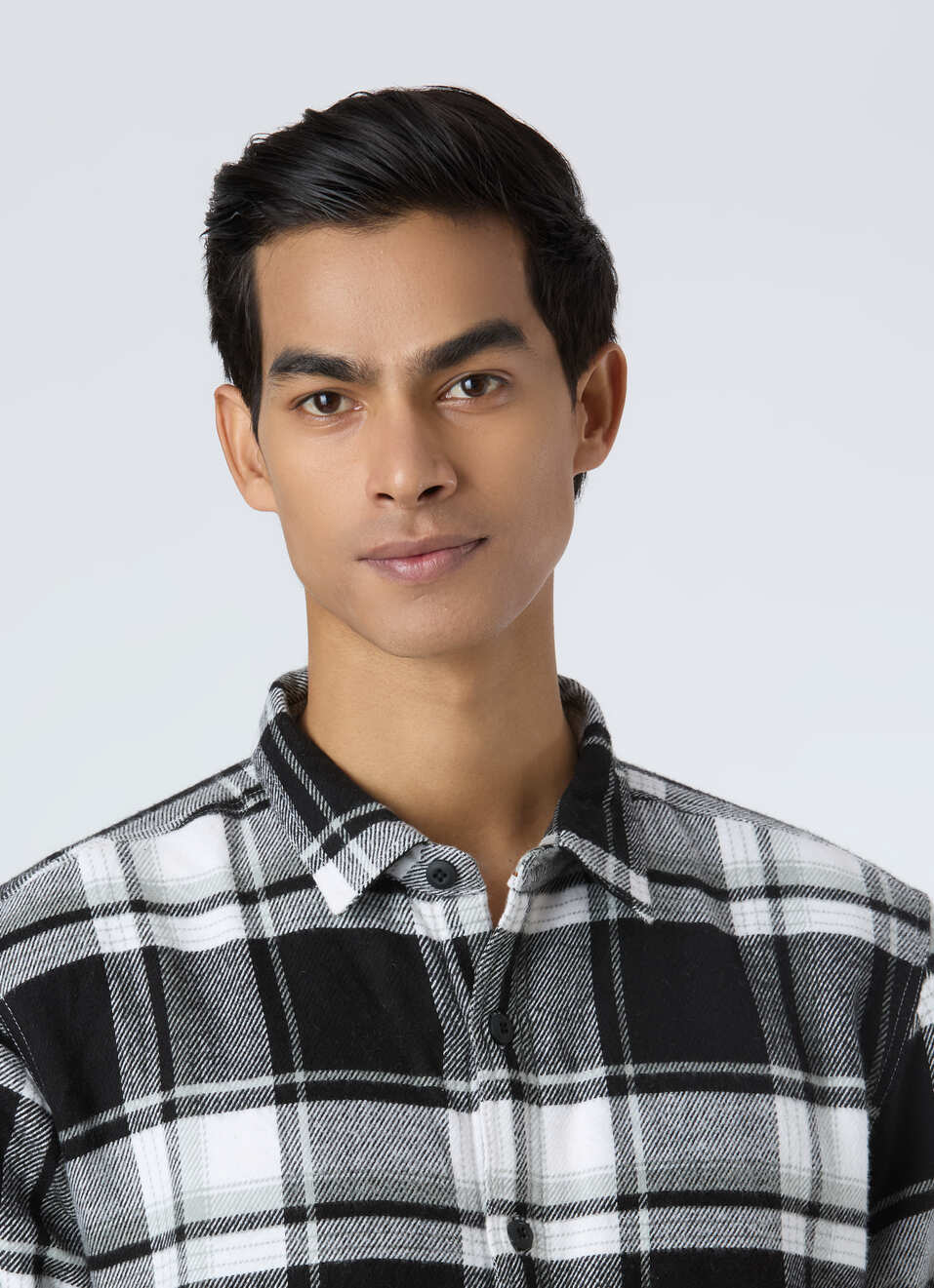 Men Black & White Oversized Check Full Sleeve Shirt, , large image number 4