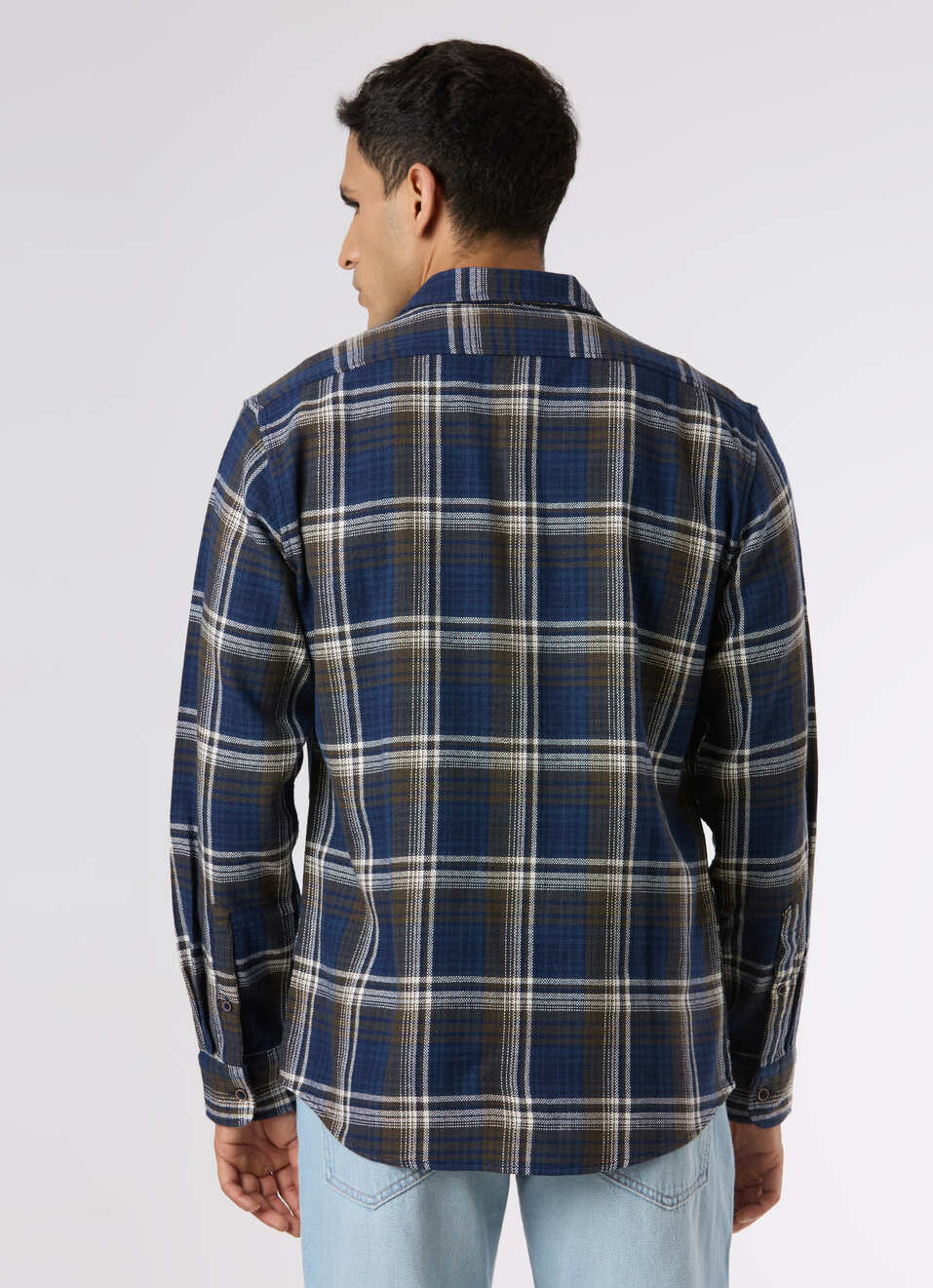 Men Blue Regular Fit Checked Casual Shirt, , large image number 2