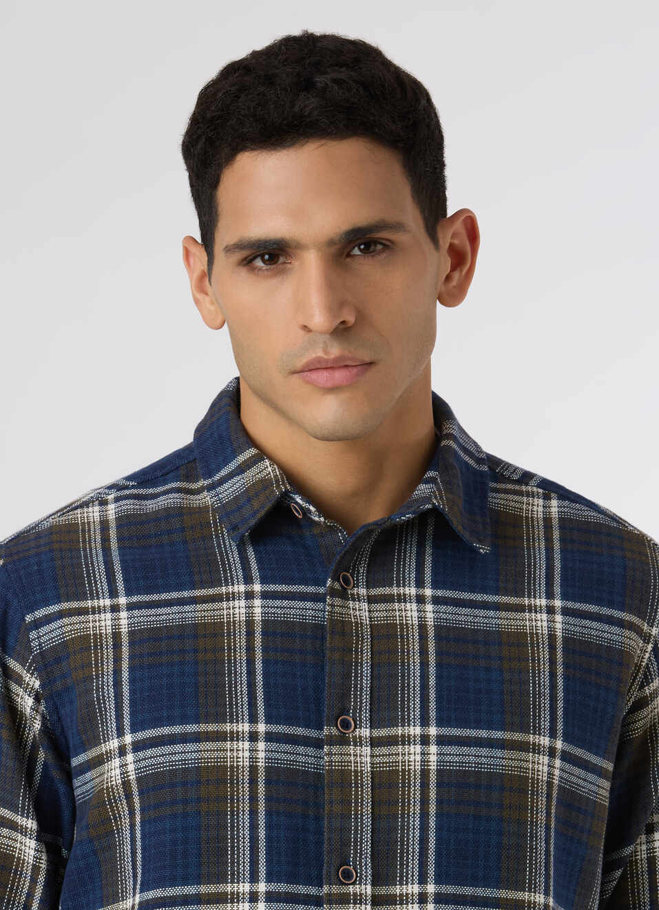 Men Blue Regular Fit Checked Casual Shirt, , large image number 4