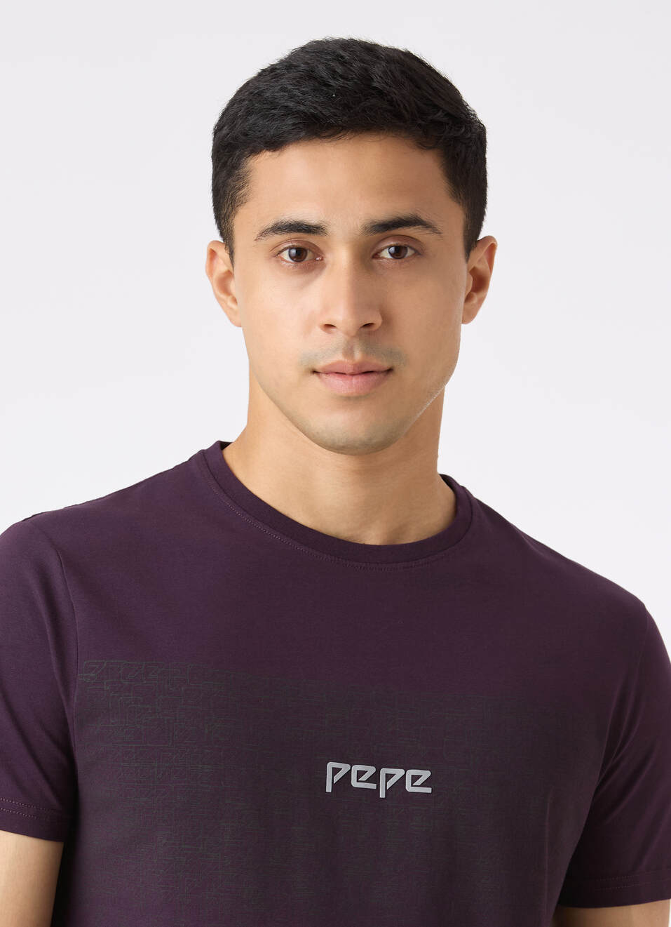 Men  Purple Abstract Print Short Sleeve T-shirt, , large image number 4