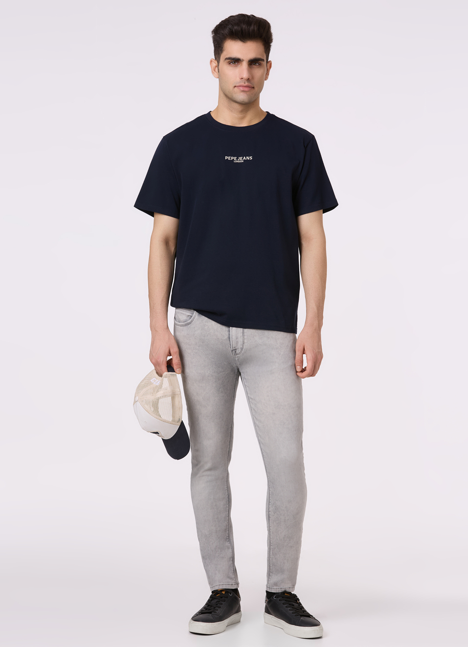 Men Navy Back Print Relaxed Fit Short Sleeve T-shirt, , large image number 5