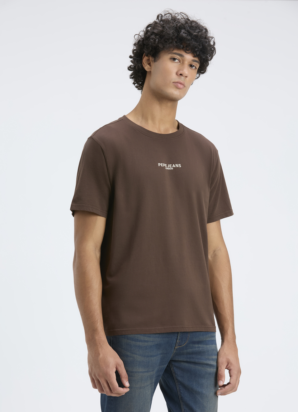 Men Brown Back Print Relaxed Fit Short Sleeve T-shirt, , large image number 3