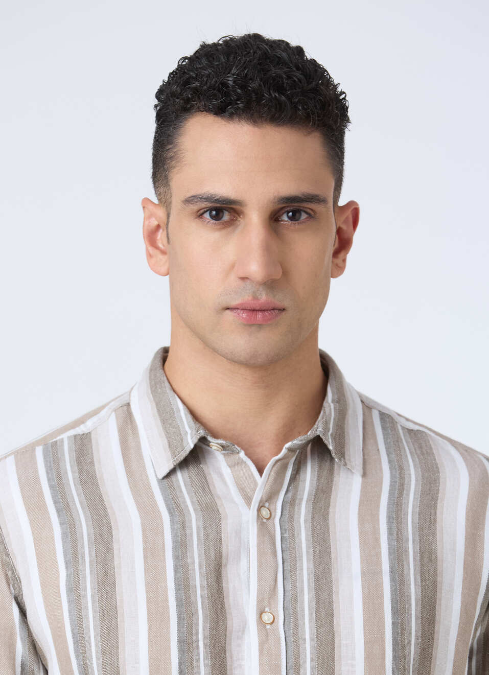 Men Olive Vertical Stripe Full Sleeve Shirt, , large image number 4