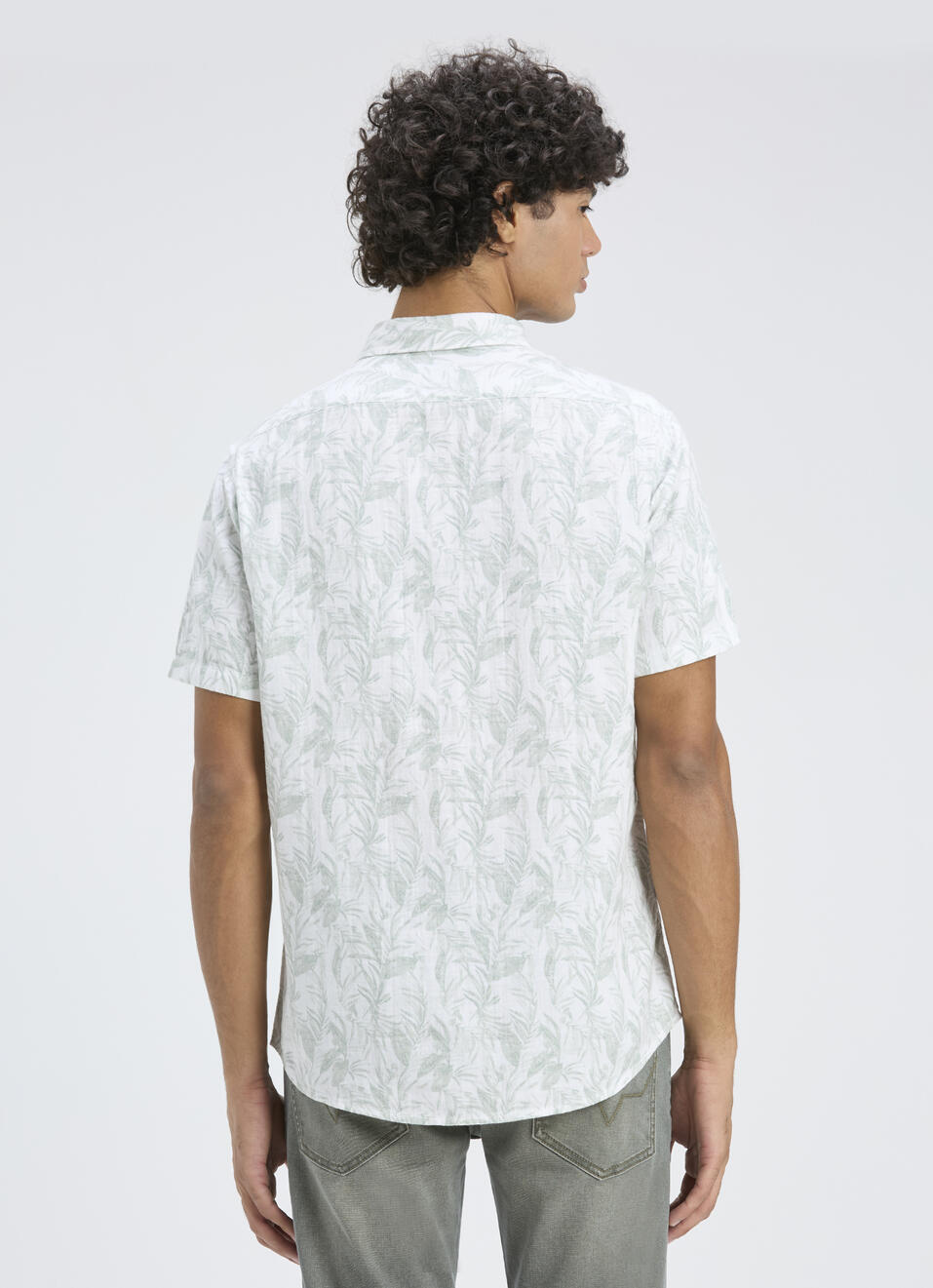 Men Green Botanical Print Short Sleeve Shirt, , large image number 2