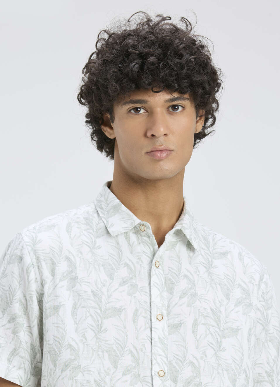 Men Green Botanical Print Short Sleeve Shirt, , large image number 4