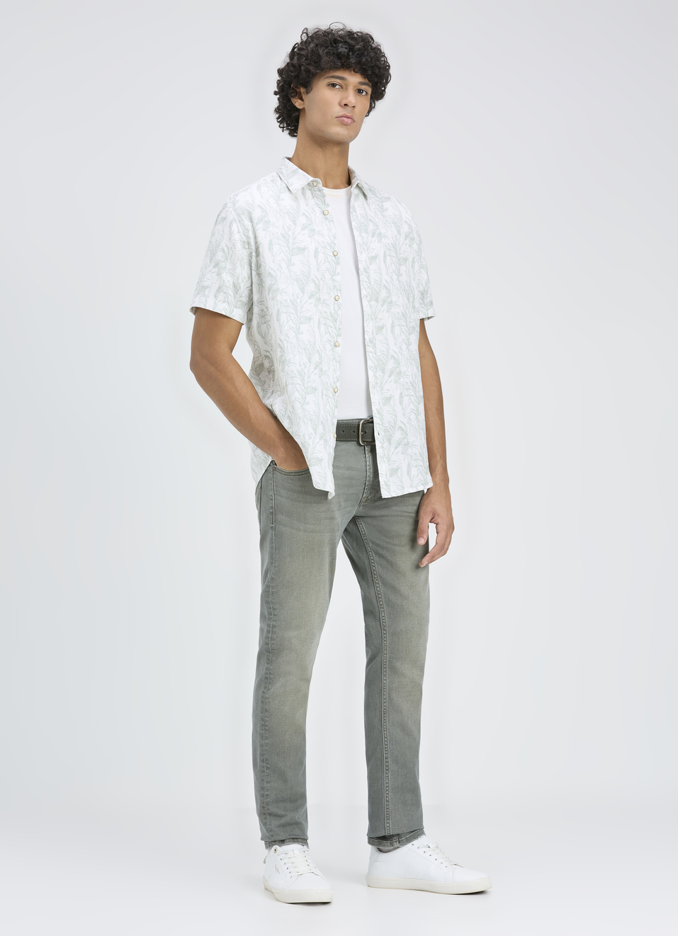 Men Green Botanical Print Short Sleeve Shirt, , large image number 5