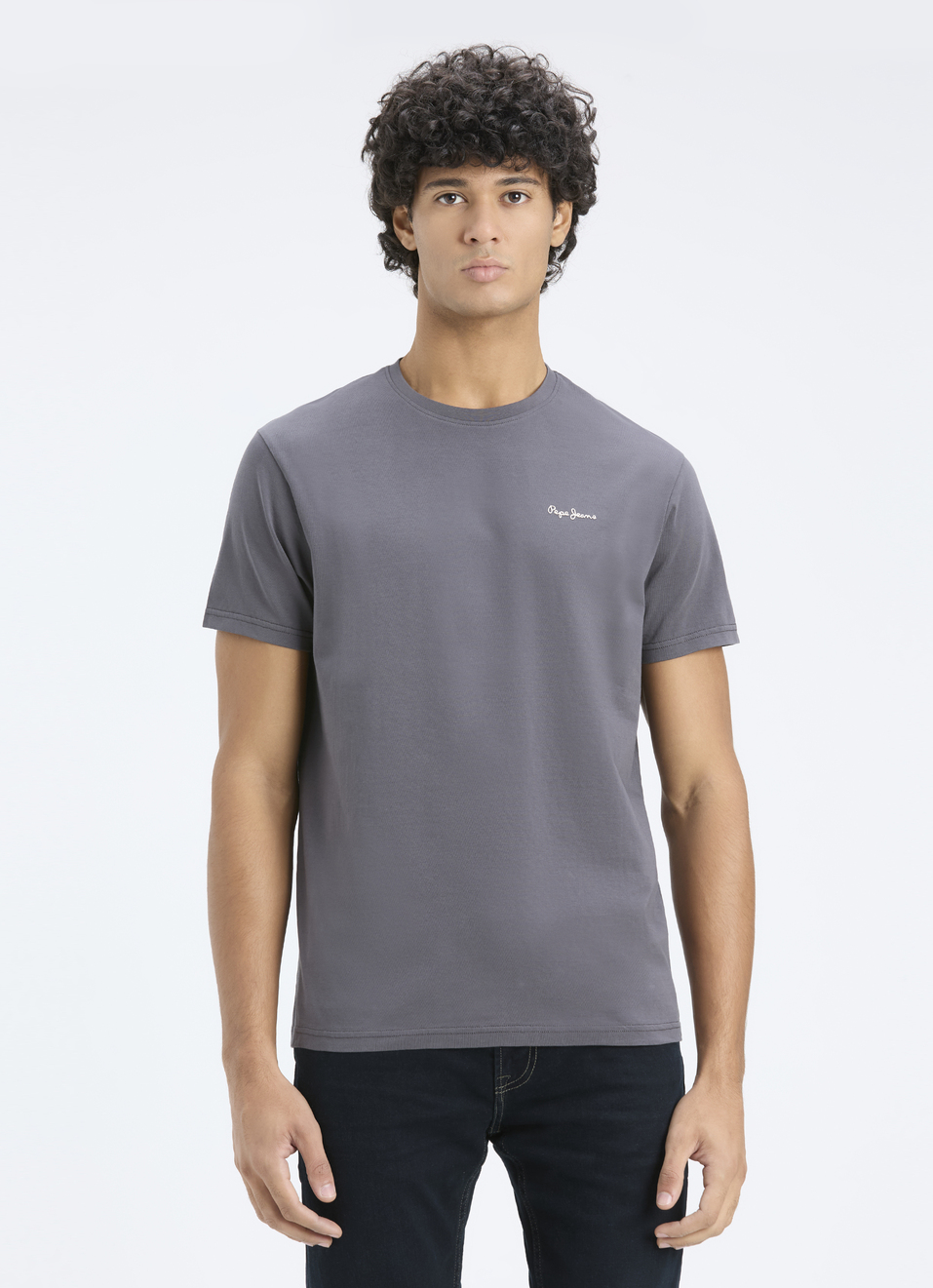 Men Grey Back Graphic Print Short Sleeve T-shirt, , large image number 1