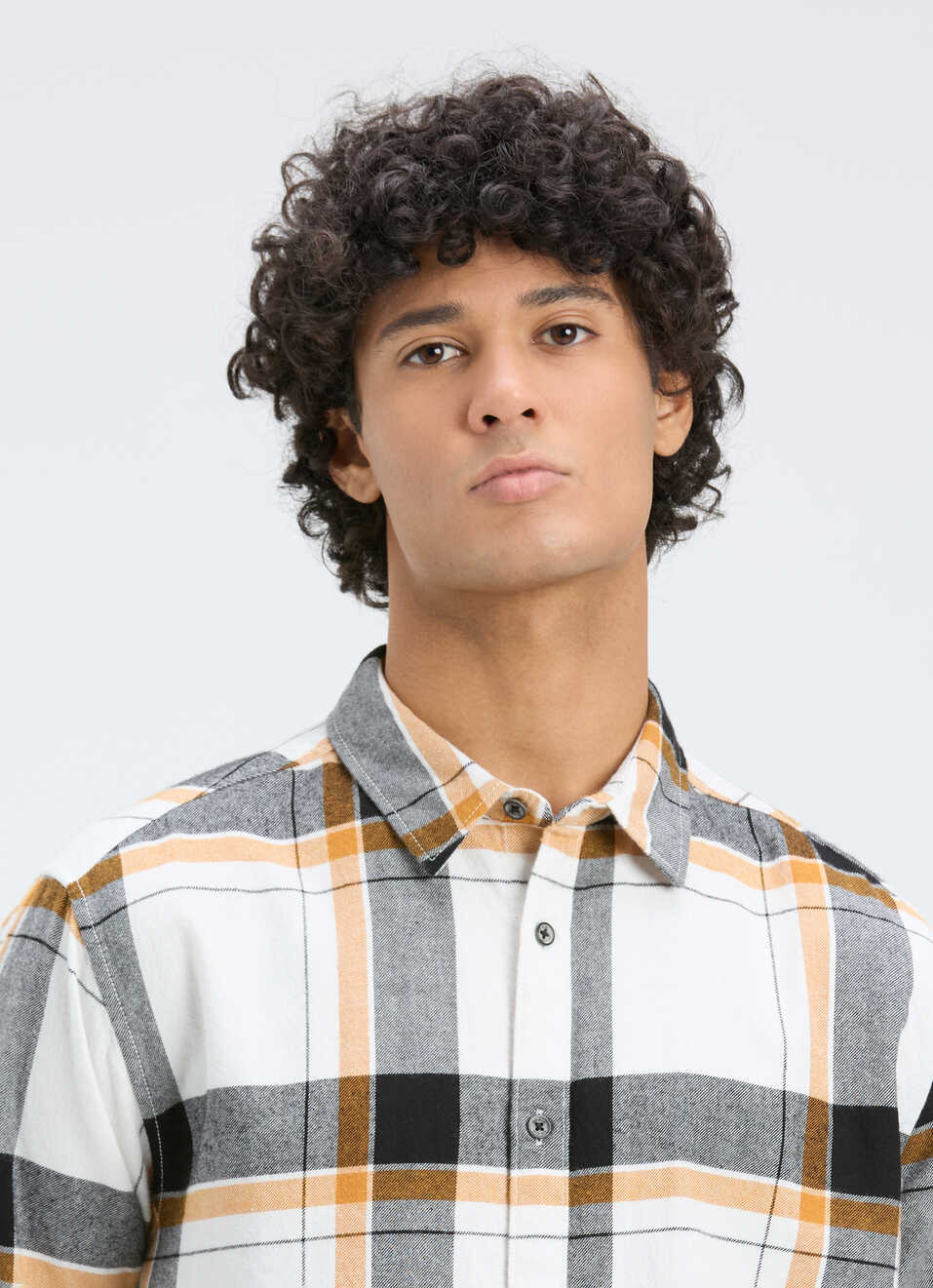 Men Off White Check Full Sleeve Shirt, , large image number 4