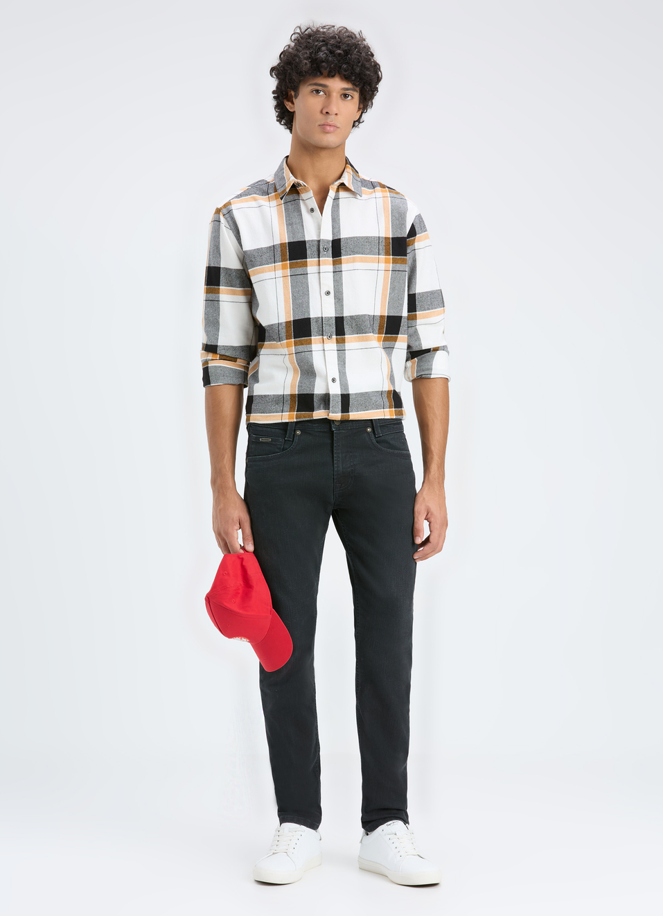 Men Off White Check Full Sleeve Shirt, , large image number 5