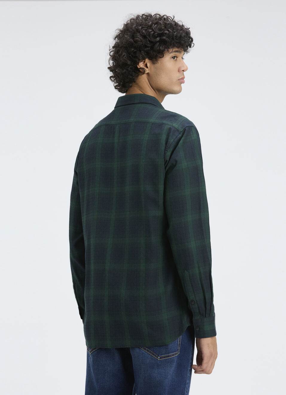 Men Green Check Regular Fit Full Sleeve Shirt, , large image number 2