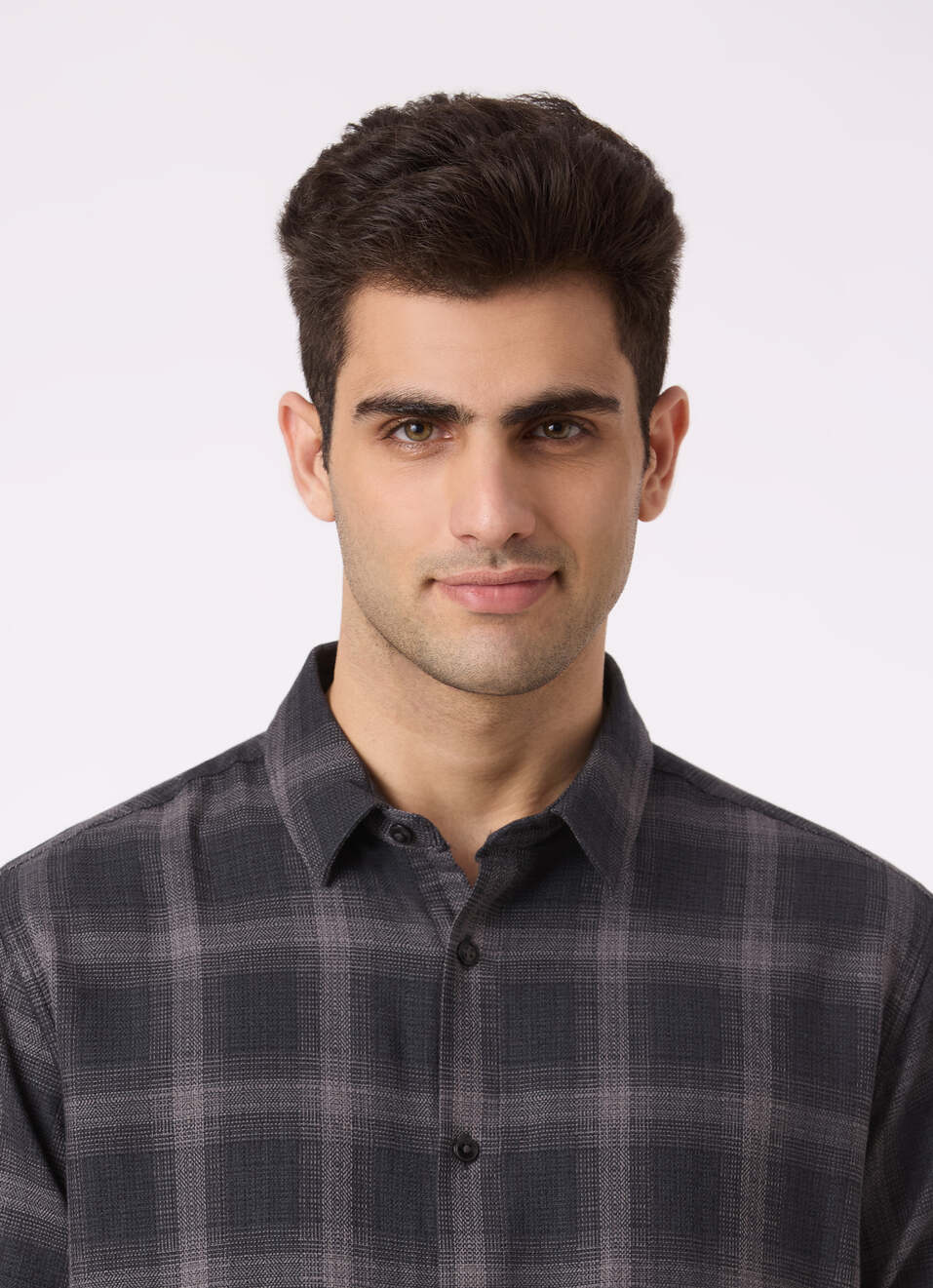 Men Black Check Regular Fit Full Sleeve Shirt, , large image number 4