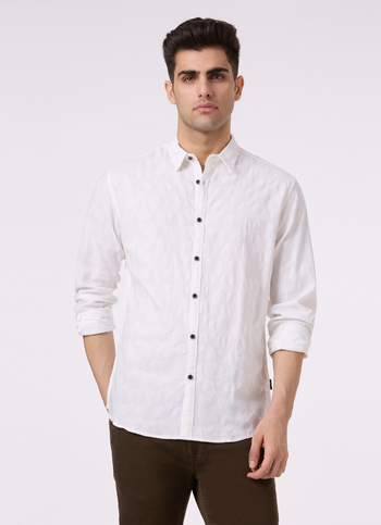 Men White Structured Full Sleeve Shirt