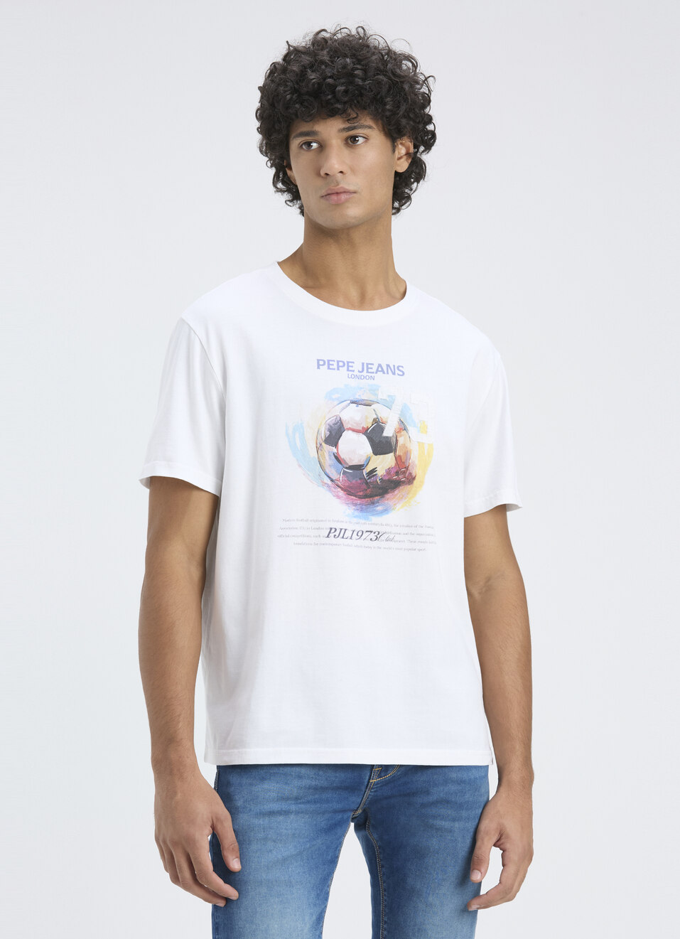 Men White Print Relaxed Fit Short Sleeve  T-shirt, , large image number 1