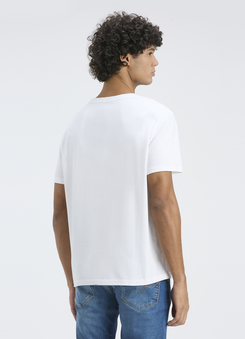 Men White Print Relaxed Fit Short Sleeve  T-shirt, , large image number 2