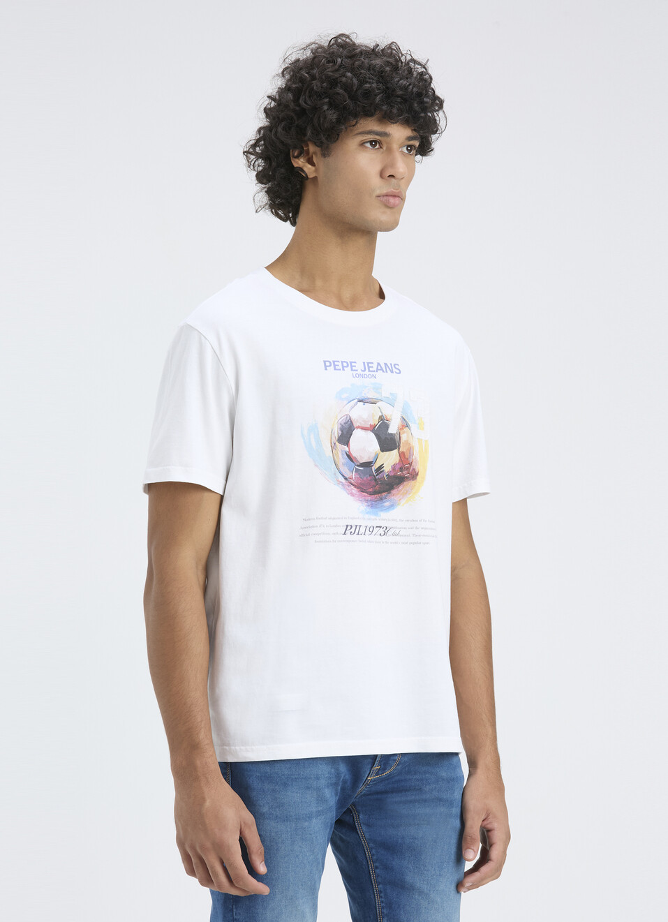 Men White Print Relaxed Fit Short Sleeve  T-shirt, , large image number 3