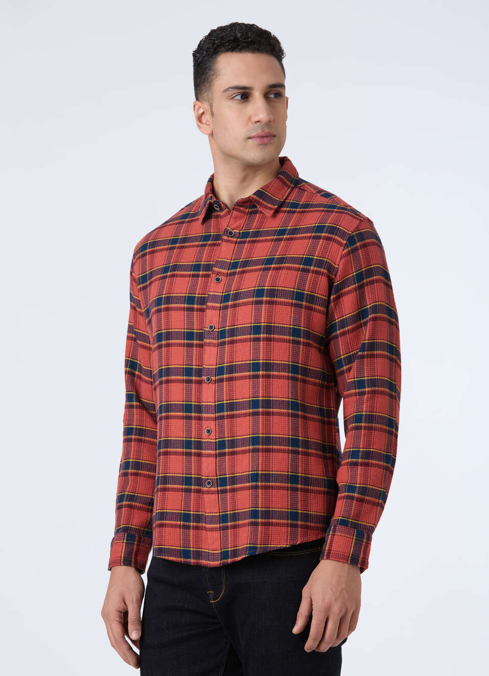 Men Tobacco Brown Check Full Sleeve Shirt, , large image number 3