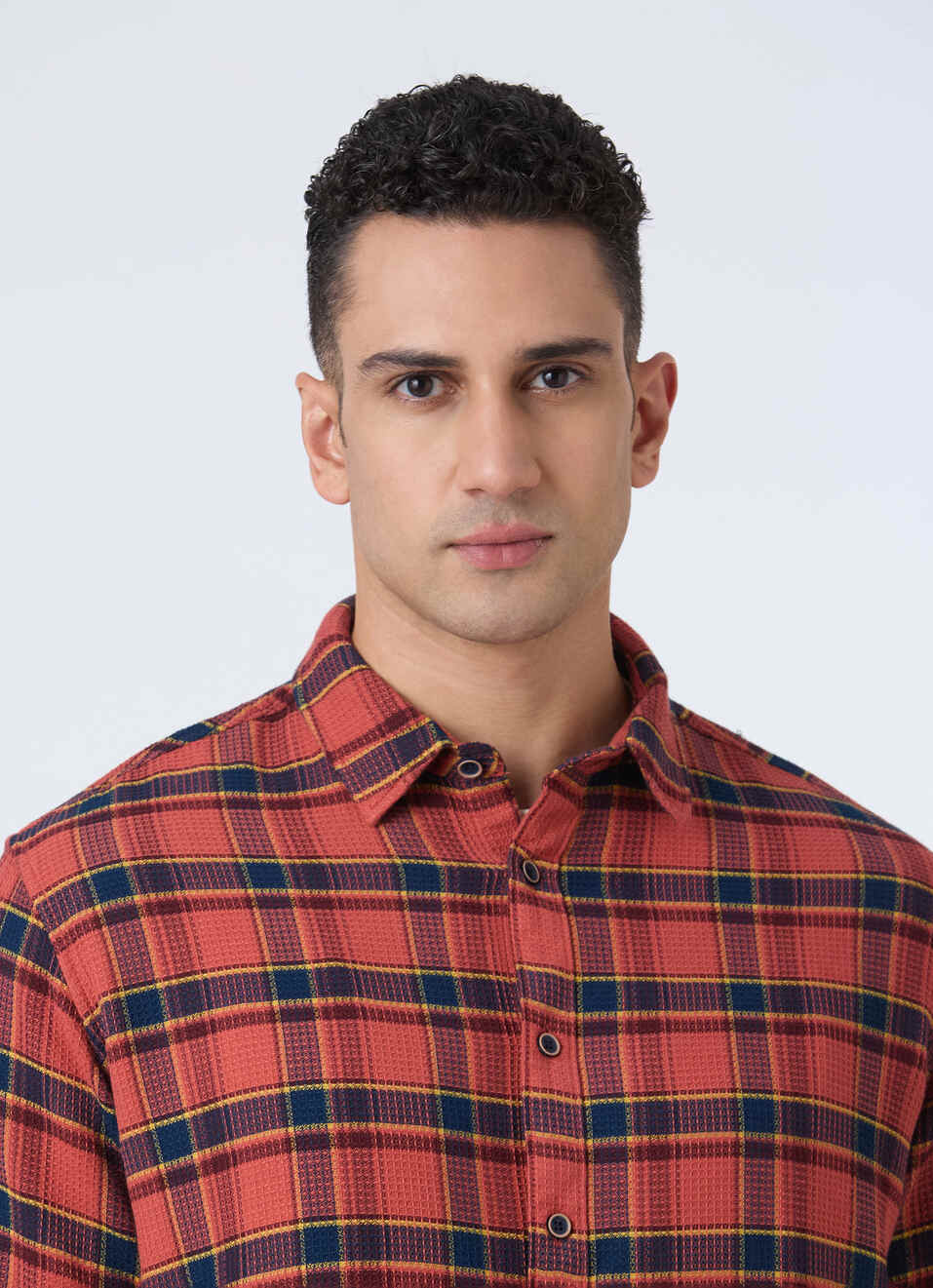 Men Tobacco Brown Check Full Sleeve Shirt, , large image number 4