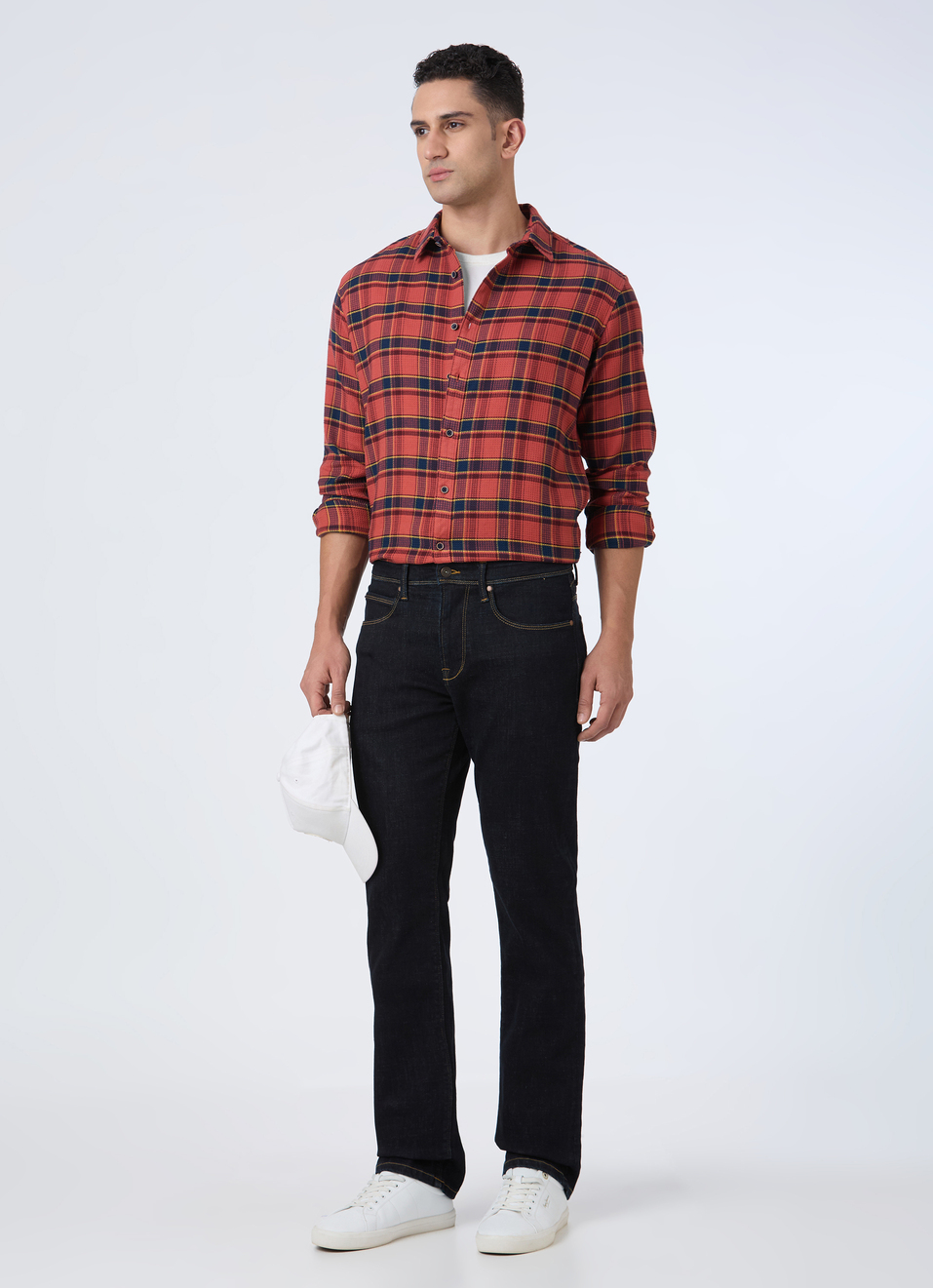 Men Tobacco Brown Check Full Sleeve Shirt, , large image number 5