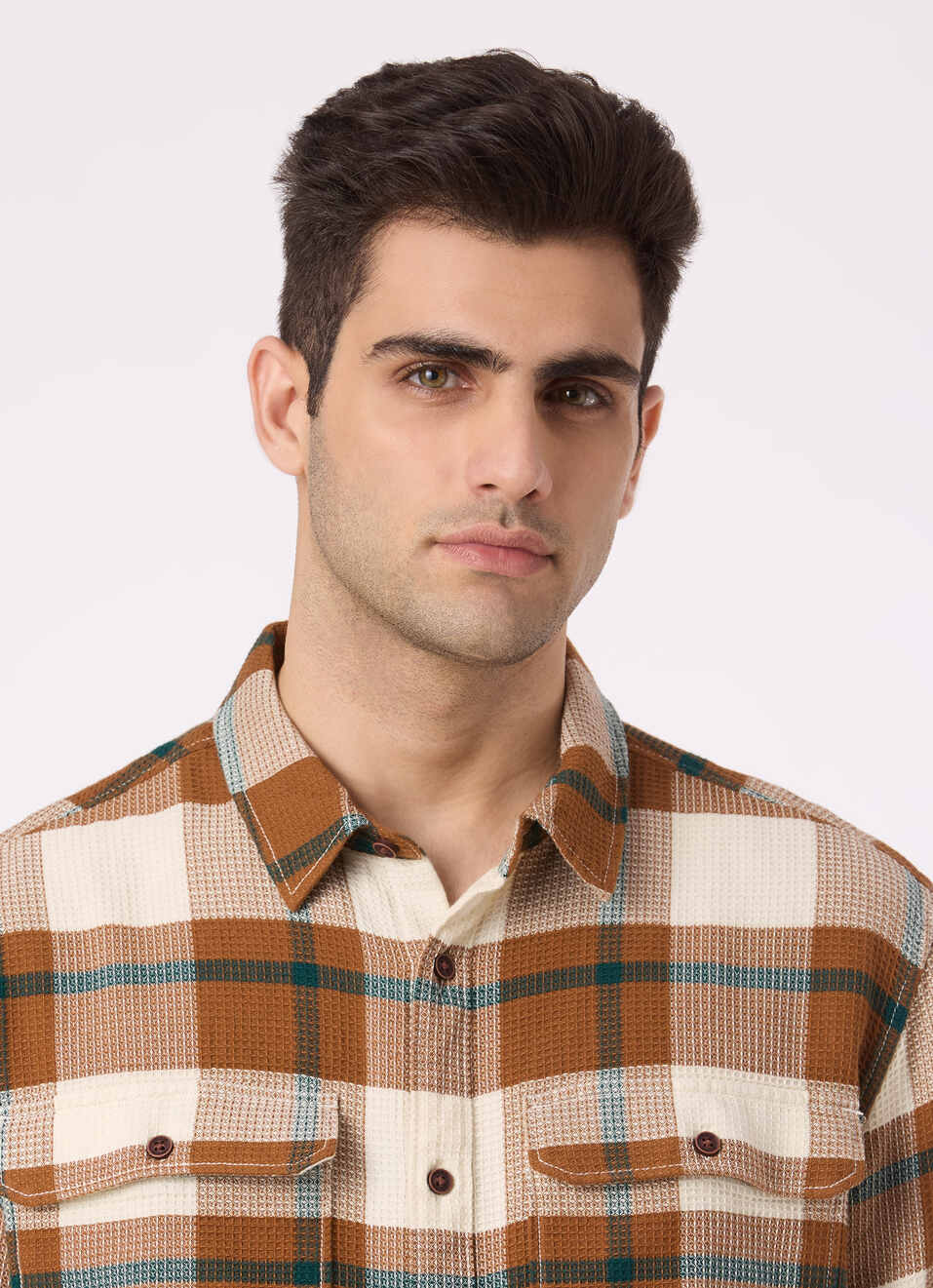 Men Brown Check Flannel Full Sleeve Shirt, , large image number 4