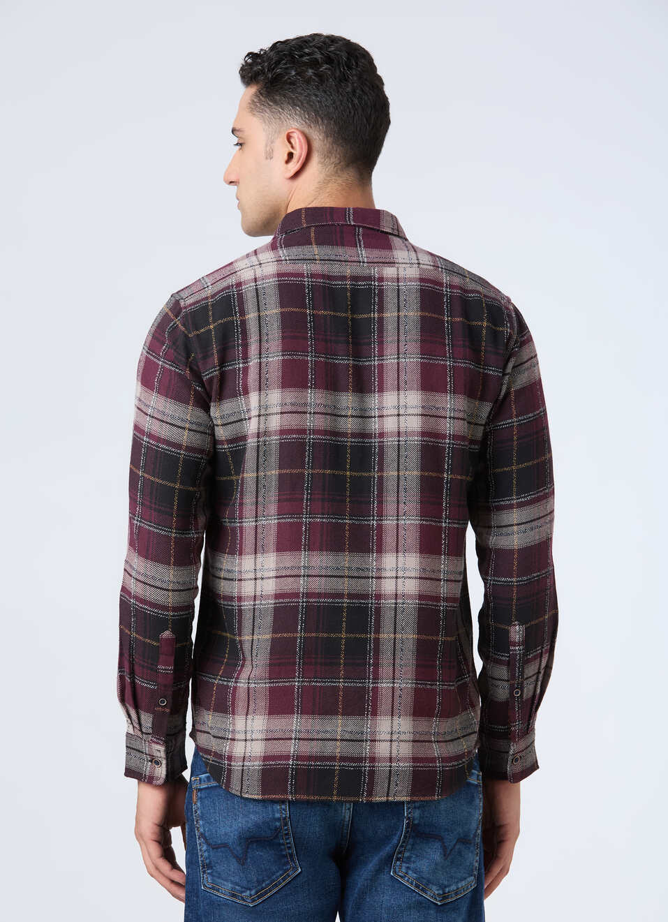 Men Red Check Full Sleeve Shirt, , large image number 2