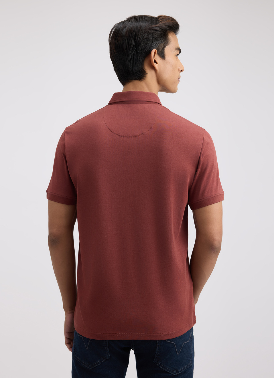 Men Brown Solid Embroidery Logo Polo, , large image number 2